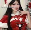 Princess Look Velvet Christmas Cape Dress - Sexy Lace-Up Lingerie for Women B82