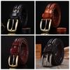 Retro Male Genuine Leather Belt Zinc Zinc Alloy Jeans Waistband Adjustable Men Weave Belt  Students