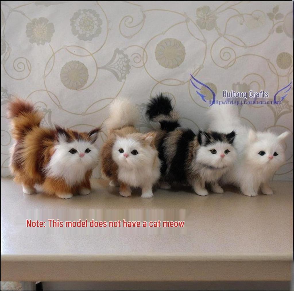 Kitten Simulation Animal Set: Four Sets of Five Cat Ornaments for Home Décor