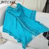 BITCED Fall/Winter Ethnic-Style Knit Hooded Fringe Cape Sweater Shawl Women's Outerwear
