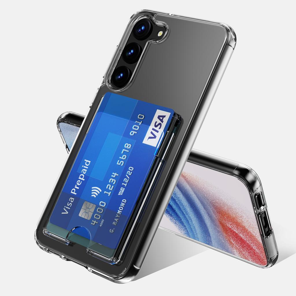 For Samsung S23 Plus Simple Crystal Transparent Card Phone Case Highly Transparent Scratch-resistant TPU Frame Two-in-one Case