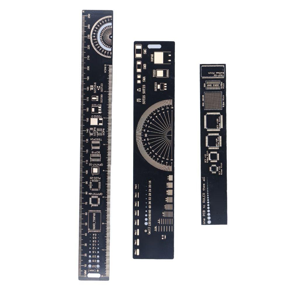 3 PCS Resistor Capacitor Chip Reference Engineering Scale Ruler