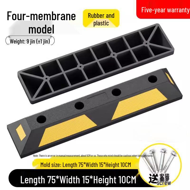 Rubber & Plastic Wheel Stopper: Parking Space, Garage, or Parking Lot Anti-collision Positioner.