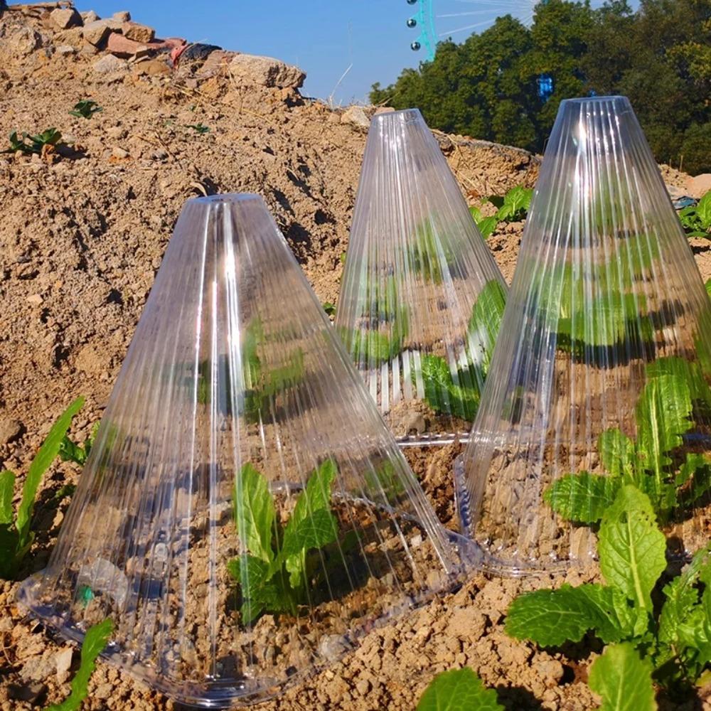 Conical Plant Seedling Protective Plastic Plant Cone Cover Reusable Nursery Seedling Planting Tent Anti-Bird Pest Snail Prevents