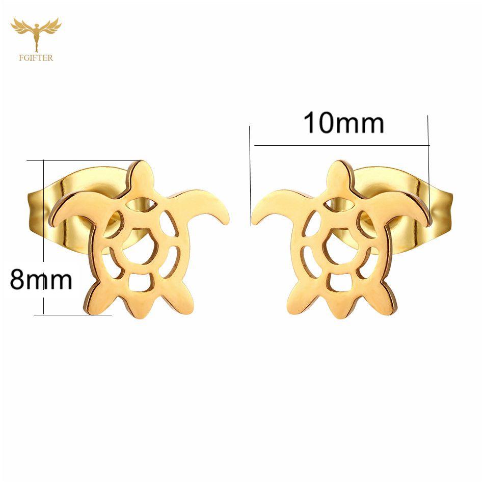 12 Pair Marine Animal Earrings for Women Sea Turtle Shell Starfish Dolphin Penguin Fish Stainless Steel Ear Studs Summer Zircon