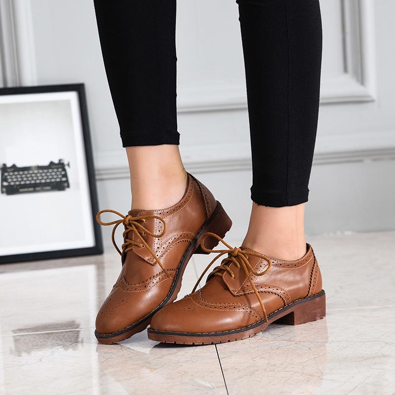 Fashion PLUS Size 34-43 Brogue Oxford Shoes Women Flats New Spring 2025 Fashion Women Shoes Sapatos Femininos Sapatilhas Zapatos Mujer