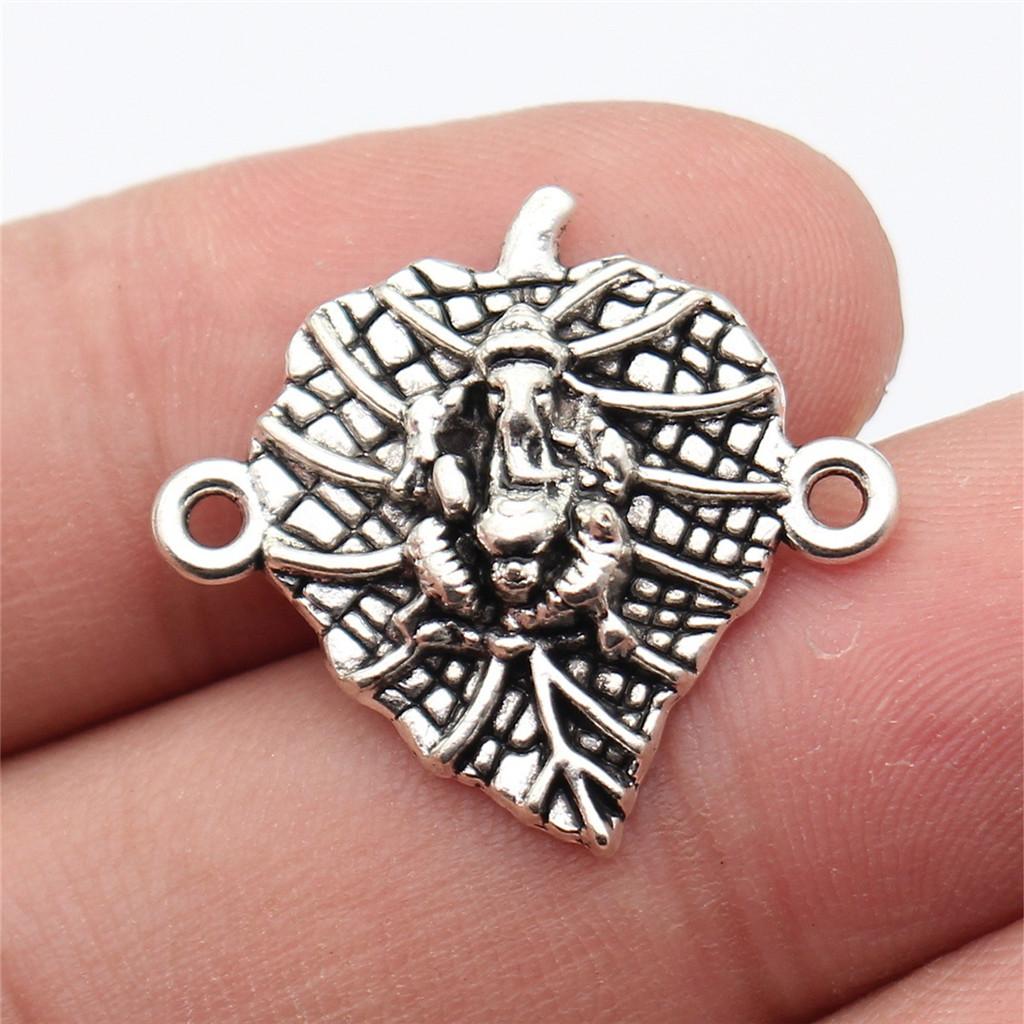 Flower Petal Connectors Botanical Themed Antique Bronze Zinc Alloy Jewelry Making Connect Charms Extender Connectors