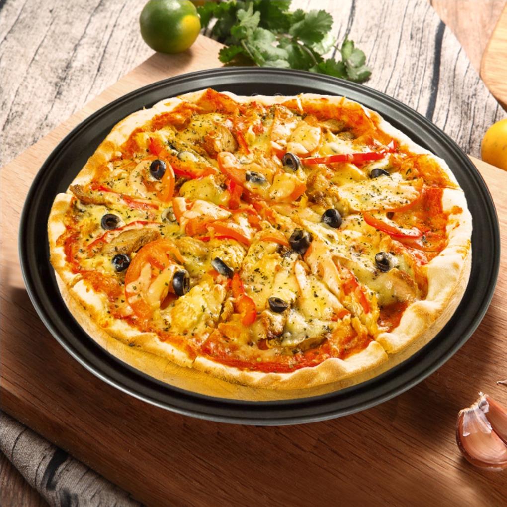 Pizza Crisper Net Cold-rolled Sheet Baking Accessories Non-stick Round Oven Pan Tray Kitchen Supplies Perforated Bakeware