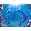 5D DIY Diamond Painting Full Round Animal Dolphin Diamond Embroidery Painting Cross Stitch Kit Home Decoration Rhinestone Gift