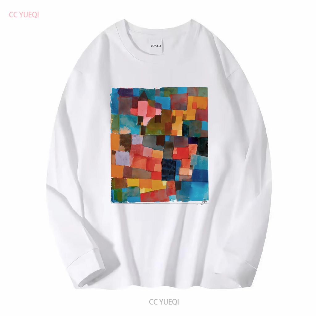 Paul Klee Raumarchitecturen Auf Kalt Warm Artwork T Shirt long or short sleeves vintage Washed Stylish graphic homme Unisex