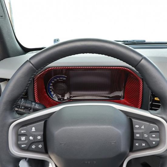 Center Console Dashboard Ring Panel Frame Trim for Bronco 21+Red Carbon Fiber