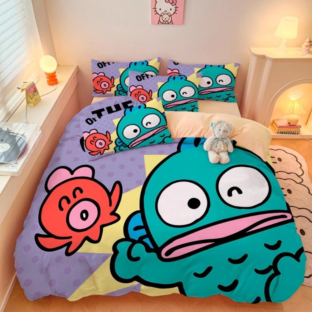 Ugly Fish Duvet Cover Pillowcase Bedding Set BoyGirl Bedroom Decoration Children-Gift Single Double Large SizeZip Duvet Cover