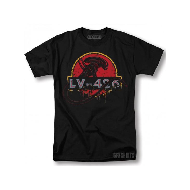Men S Alien Movie Retro Graphic T-Shirt - Official LV-426 Xenomorph Design, Black Sci-Fi Shirt with Iconic Chest Print, Breathable Crew Neck Tee for S чёрный