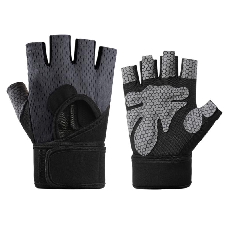 Gym Fitness Gloves For Men Women Full Hand Padding Half Finger Gloves Workout Gloves For Weight Lifting Cycling Fitness