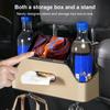 1 Stück Auto Innenaufbewahrung Auto Taschentuchbox Halter mit 2 Getränkehaltern Kopfstützenhaken Autozubehör