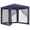 319222 vidaXL Party Tent with 4 Mesh Sidewalls Blue 2.5x2.5 M