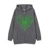 Colorful Spider Web Print Zip Up Hoodie Loose Fit Streetwear Y2K Couple Outerwear