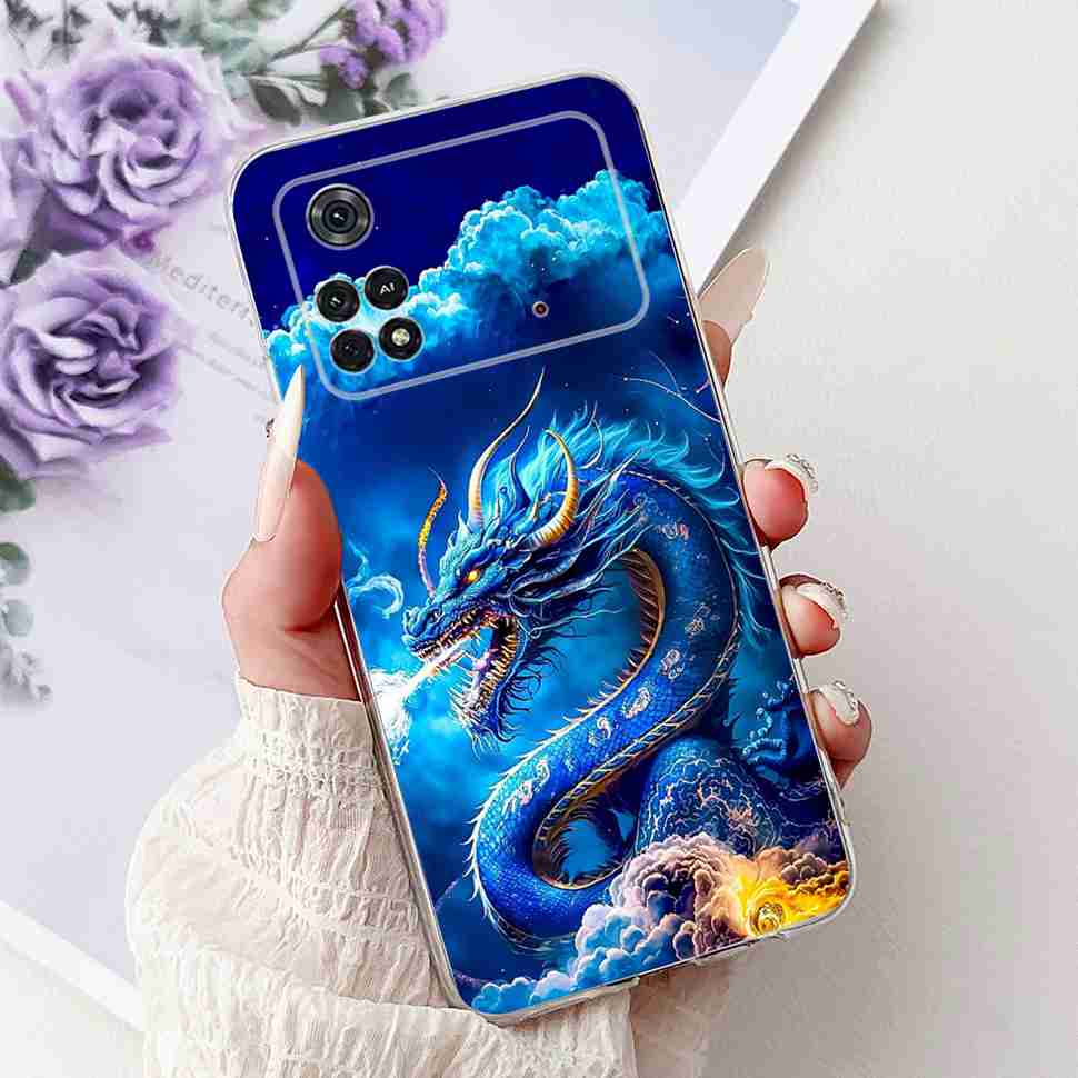 For Xiaomi POCO M4 Pro 4G 6.43" Case Fashion Girl Cute Bear Print Soft Silicon Cover For Poco M4Pro m4 Pro Protective Shell Capa