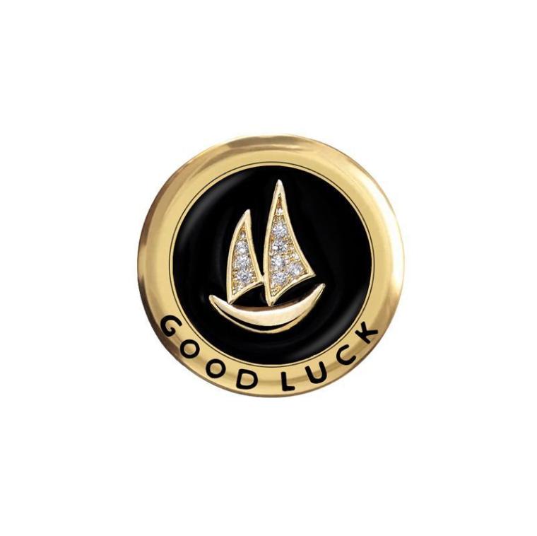 Mihmily Brand - Round Brooch with Good Luck Badge, Elegant and Chic