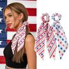 Amerikanische Flagge Schleifenband Haargummi, Zopfgummis, Feiertagsparty Haaraccessoires