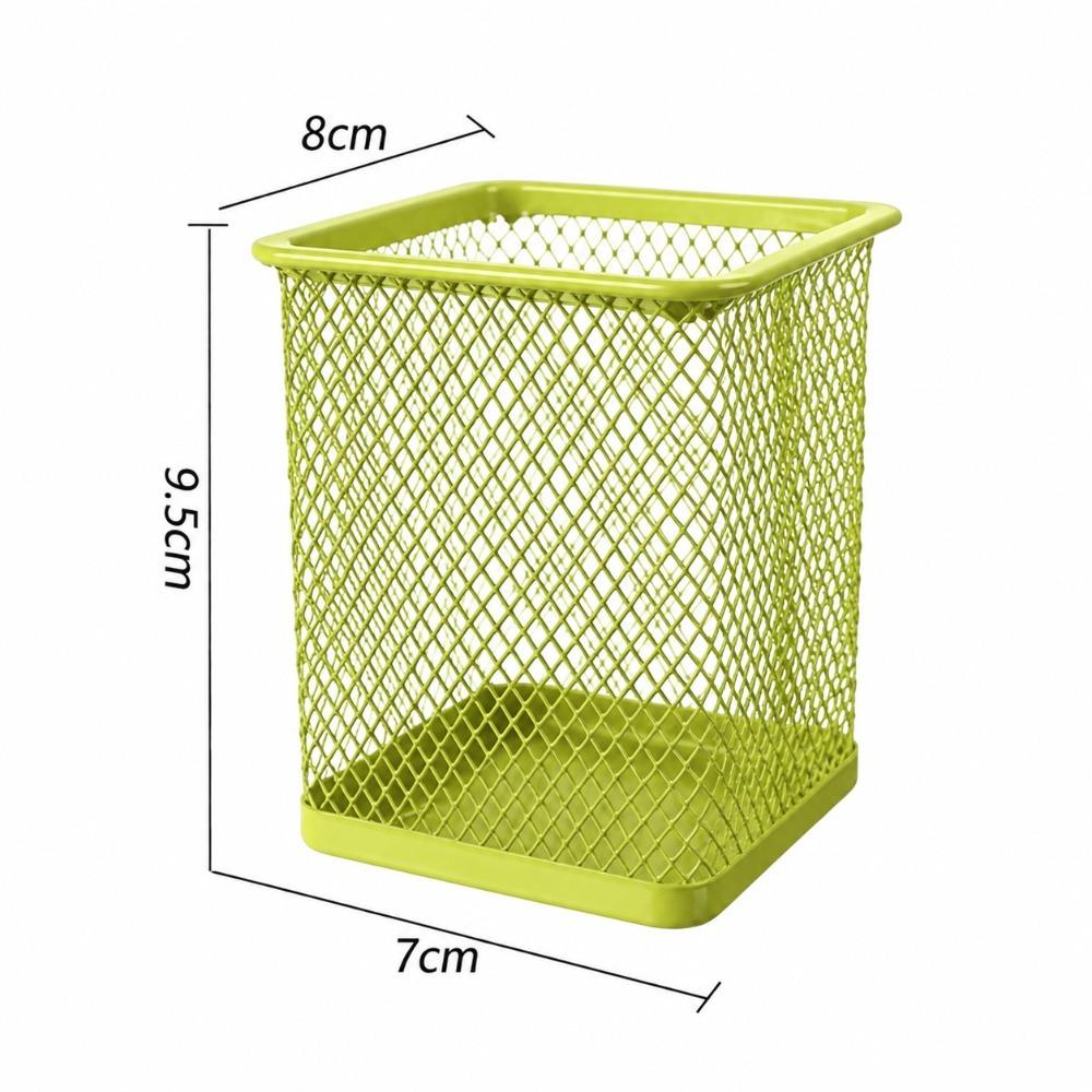 2 pcs Metal Storage Bucket Solid Structure Square Storage Tube Desk Container  Stationery Sorting