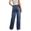 Women's Wide Leg Jeans High Waisted Stretchy Straight Leg Baggy Drawstring  Denim Pants