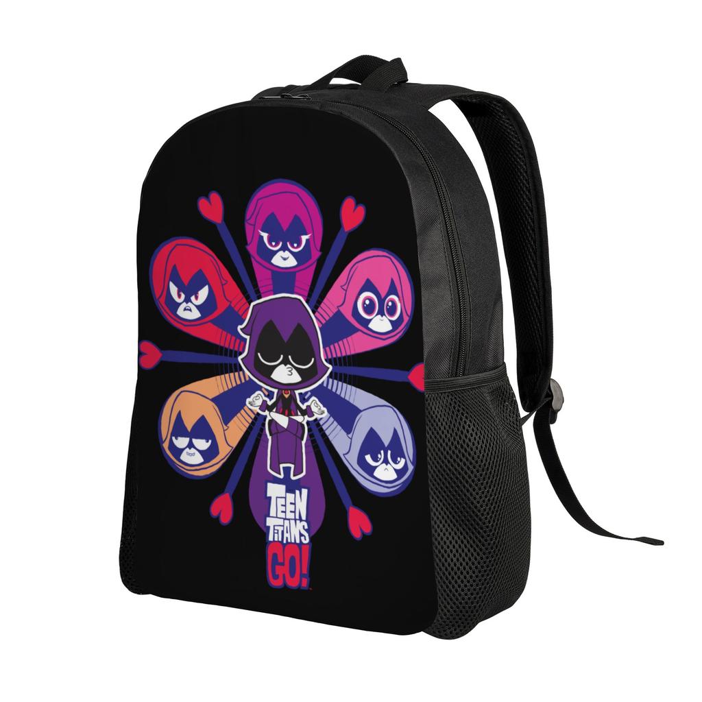Teen Titans Go Raven's Emoticlones Backpack for Men Women Casual Student Business Daypack College Shoulder Bag Outdoor