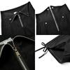 Women's Large Black Wide-Leg Drawstring Zipper A-Line High Waist Casual Shorts - Spring/Summer 2025