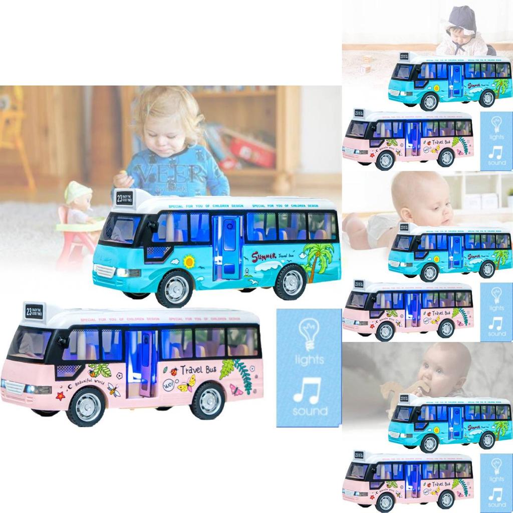 Vibrant Plastic Inertia Bus Toy With Flashing Lights And Music For Boys And Girls