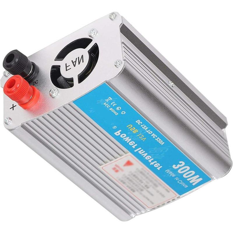 Aluminum Alloy 300W Car Converter Power Inverter 12v To 220v for Use In Cars Trucks RVs and Boats with a 12V DC Power Supply