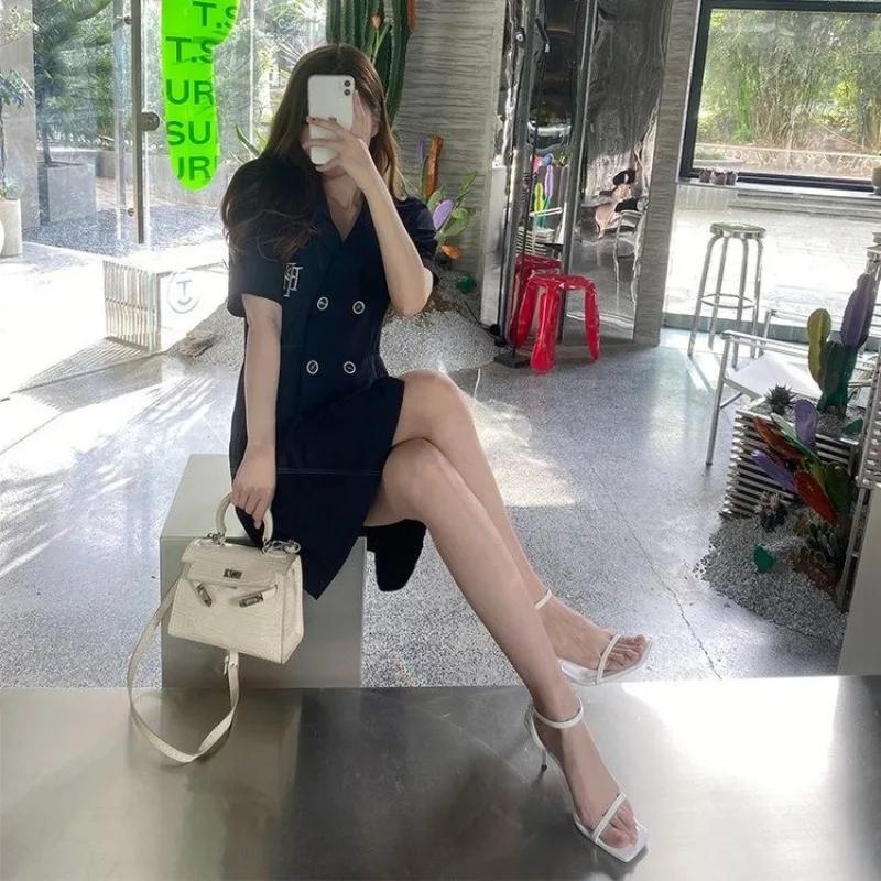 Fashion Shoes for Women Buckle Strap Solid Women's Sandals Peep Toe Thin Heels Super High Pump Women Square Toe Heeled Sandals