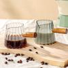 180ML Espresso Cup With Wood Handle Milk Coffee Measuring Glass wth Scale Liquid Frothing Jug Latte Art Mug Coffee Accessories