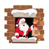 Santa Claus Breaking Wall Christmas Stickers Removable PVC Decals Funny Santa with Gift Bag Breaking Through Wall Art for Bedroom Backdrop Decor