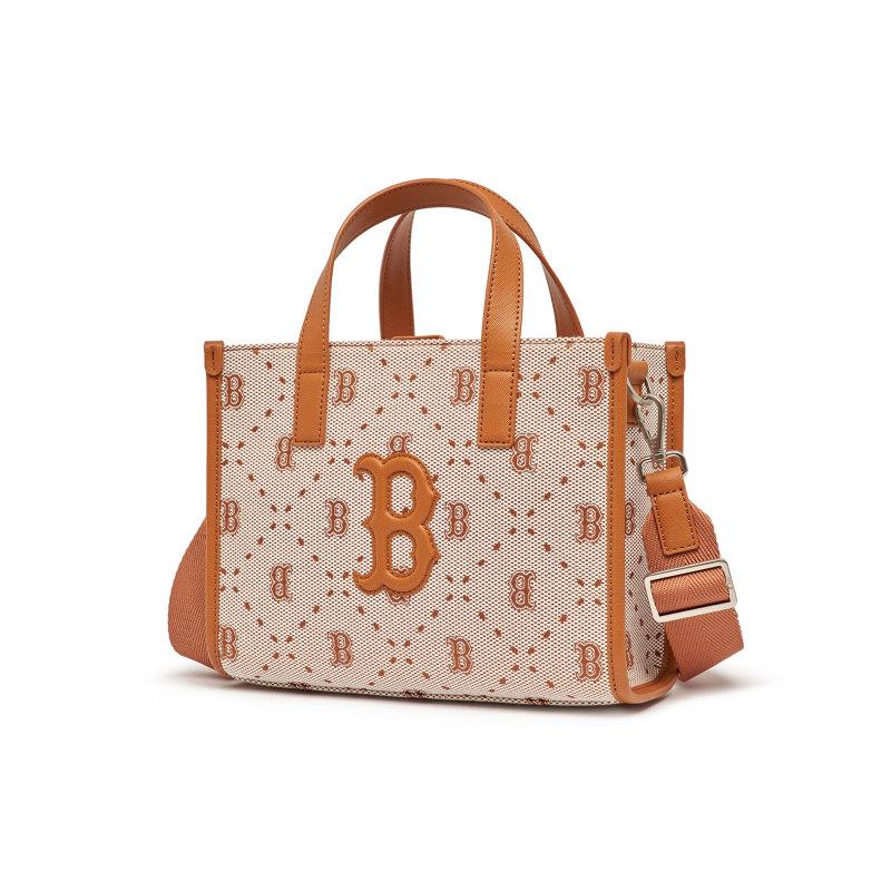 MLB Synthetic Leather Tote Bag, Shopping Bag, Handbag, Crossbody Bag, Shoulder Bag Small Women's Brown Casual 3AORS013N-43BRS