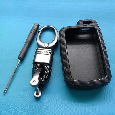 1 Pcs In Fibra di Carbonio Del Silicone Auto Chiave Fob Copertura Della Cassa Portachiavi Misura Per Toyota Camry Corolla Avalon Rav4 Land Cruiser