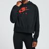 Nike Sportovní oblečení Air Fleece S potiskem loga Krátká ležérní mikina s kapucí Dámské mikiny Černá CU6562-011