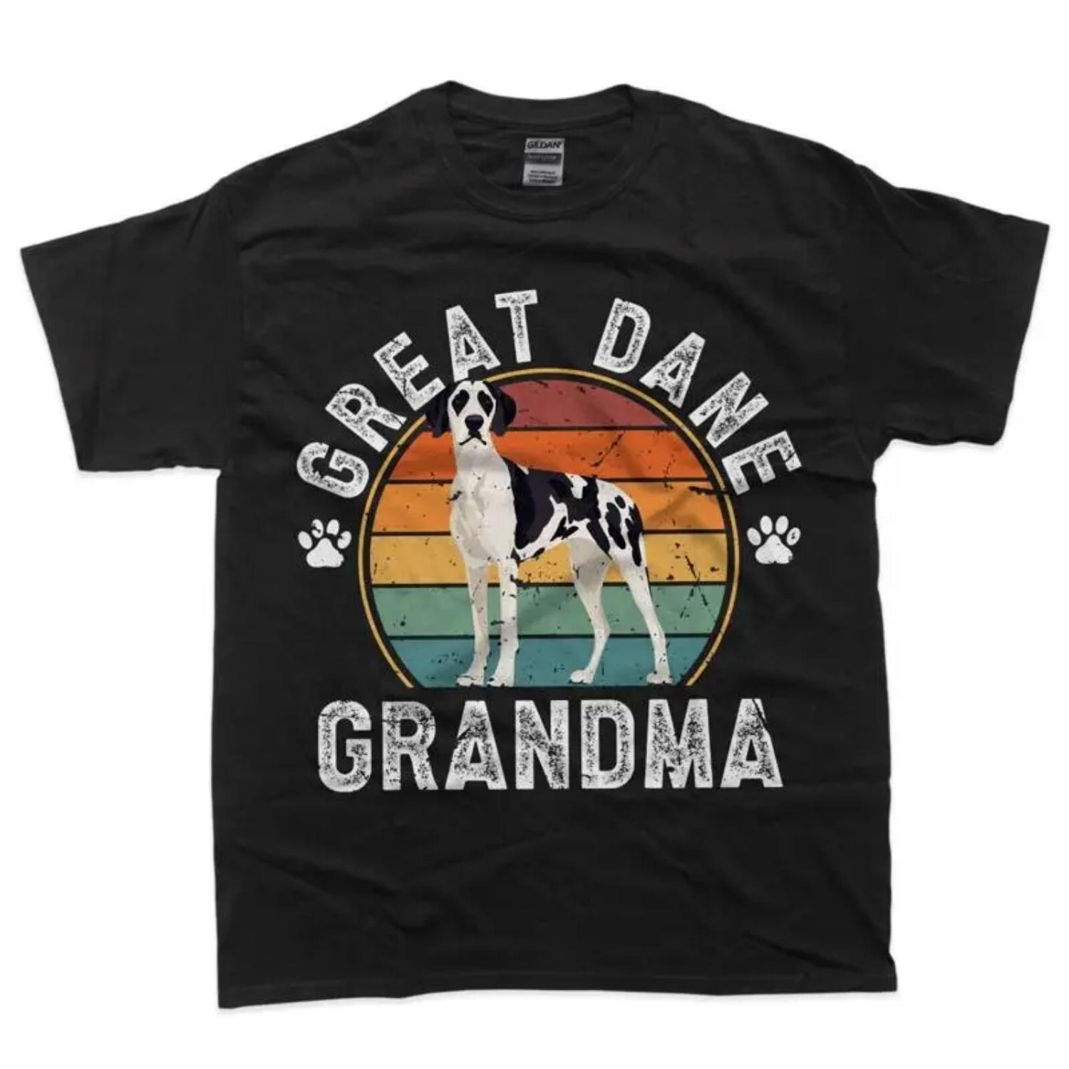 Great Dane Grandma Retro Grandmother T Shirt S
