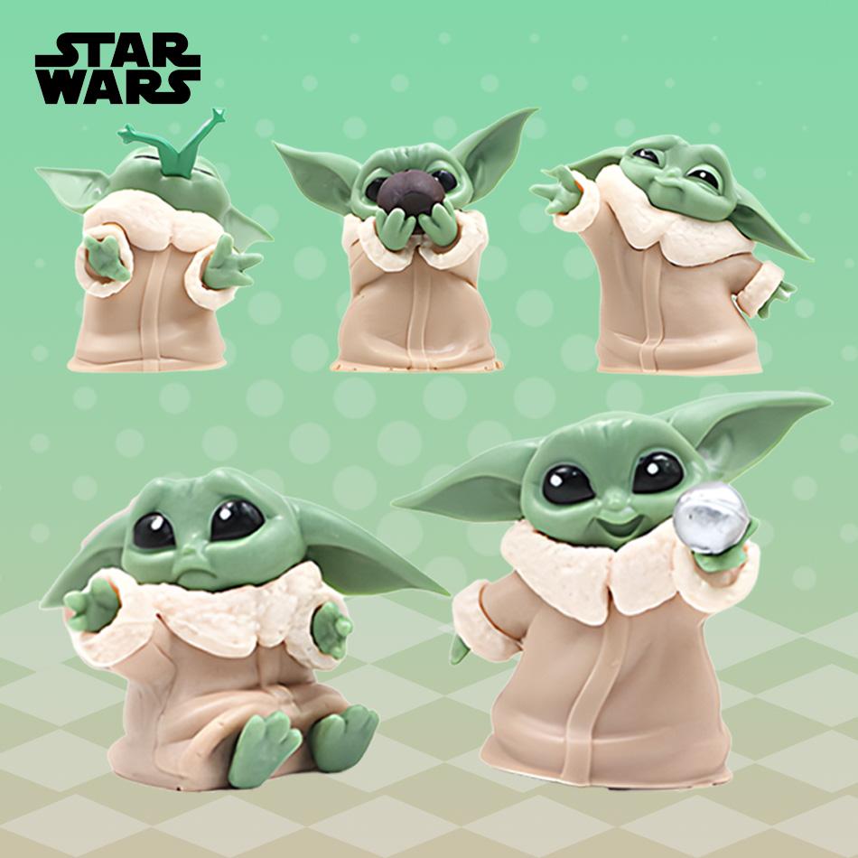 6 uds Toy Master Baby Yoda Darth PVC figura de acción colección de figuras de Anime muñeca Mini juguete modelo para re
