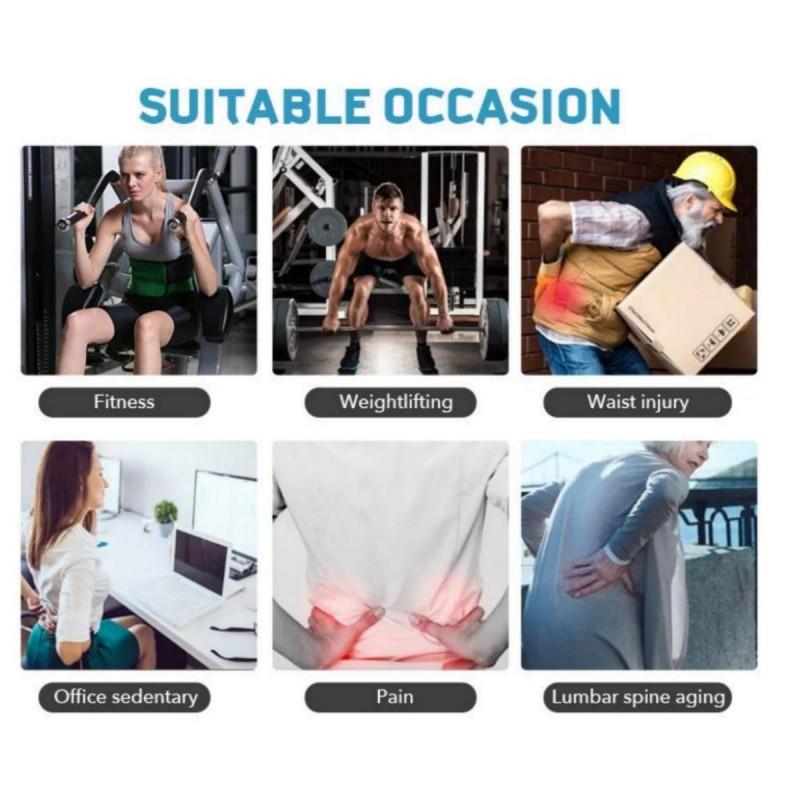 Dolna część pleców Rozluźnione wsporniki pleców, 6 Oddychających pasów wspierających plecy, Antypoślizgowe pasy wspierające talię i kość kulszową