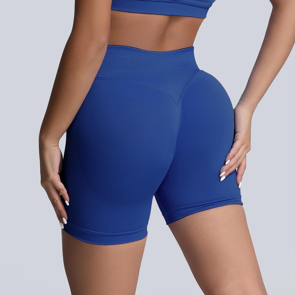 Seamless Matte High Waisted Yoga Shorts, Cinching And Lifting Hips, Tight Fitting Women'S Fitness Pants, Worn As Outerwear Running Shorts