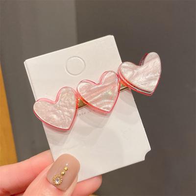 1Pc Summer Sweet Peach Heart Hair Clip Duck Mouth Clip Bangs Clip Side Clip Hairpin Women Girls Styling Hairpins
