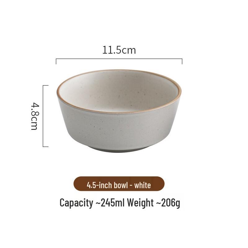Ruhan Minimalist Matte Ceramic Rice Bowl - 2 Pack