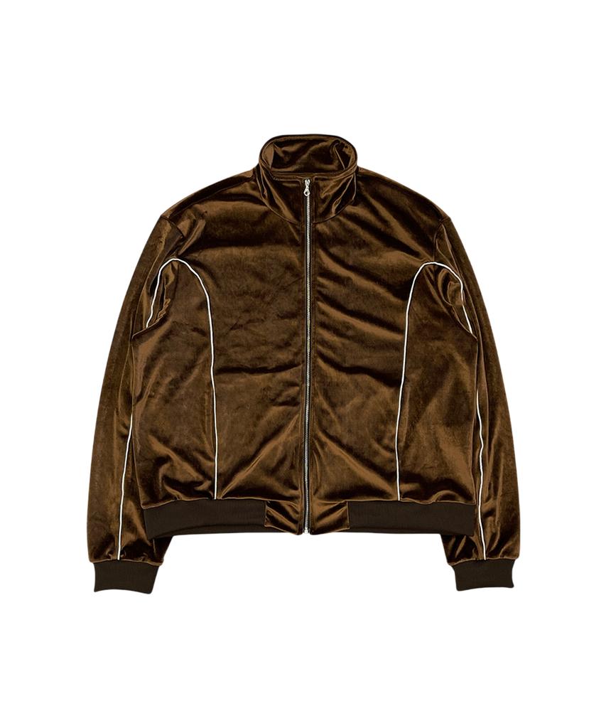 Losttownsupply Raw Velvet Zip-Up Jacket Brown