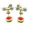 Medieval Vintage Western Retro Red Lips Nose And Eye Marking Earrings Silver Needle Electroplating Real Gold Three-Dimensional Design