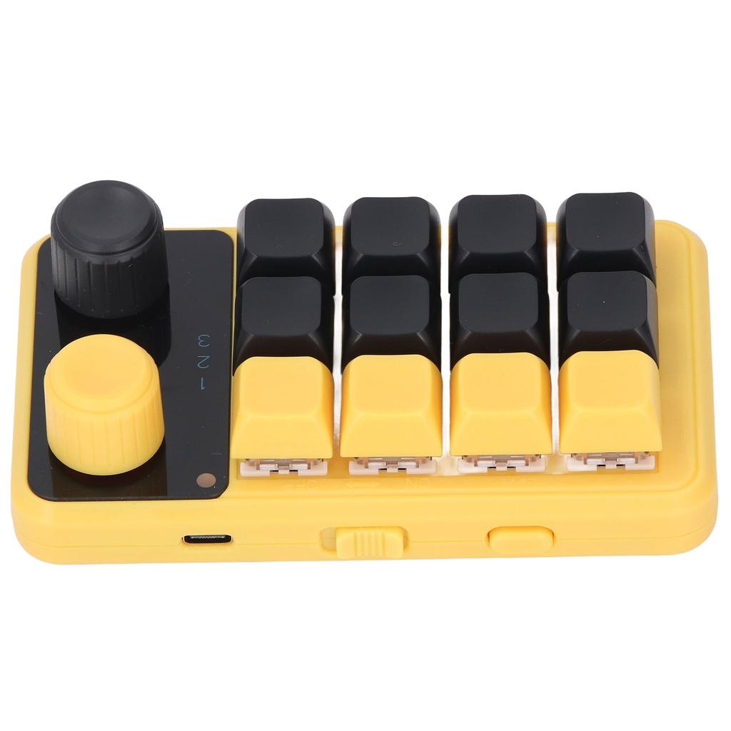 One Handed Programmable Mechanical Keyboard 12 Keys Dual Knob Red Switch RGB Programmable Keypad