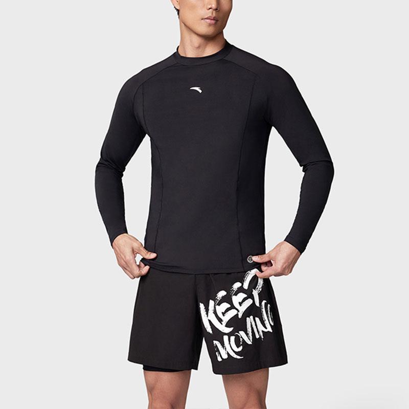 Anta Color Block Raglan Quick Dry Sun Protection Long Sleeve Top Men Tops Basic-Black 1824532412-2