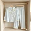 Women's Cloud Cotton Lace Pajama Cardigan Set - Spring & Autumn Collection