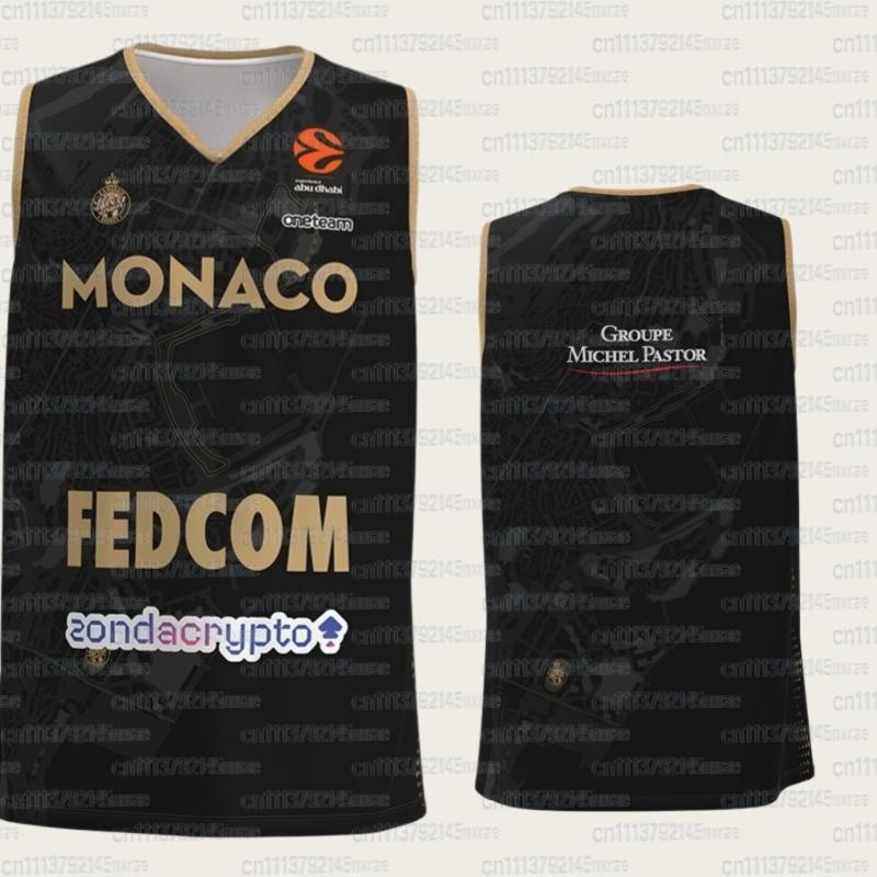 2026 3D Printed AS Monaco Basketball Suit, Basketball Sports Vest, Basketball Training Suit, Fan Exclusive Home Matching Jersey