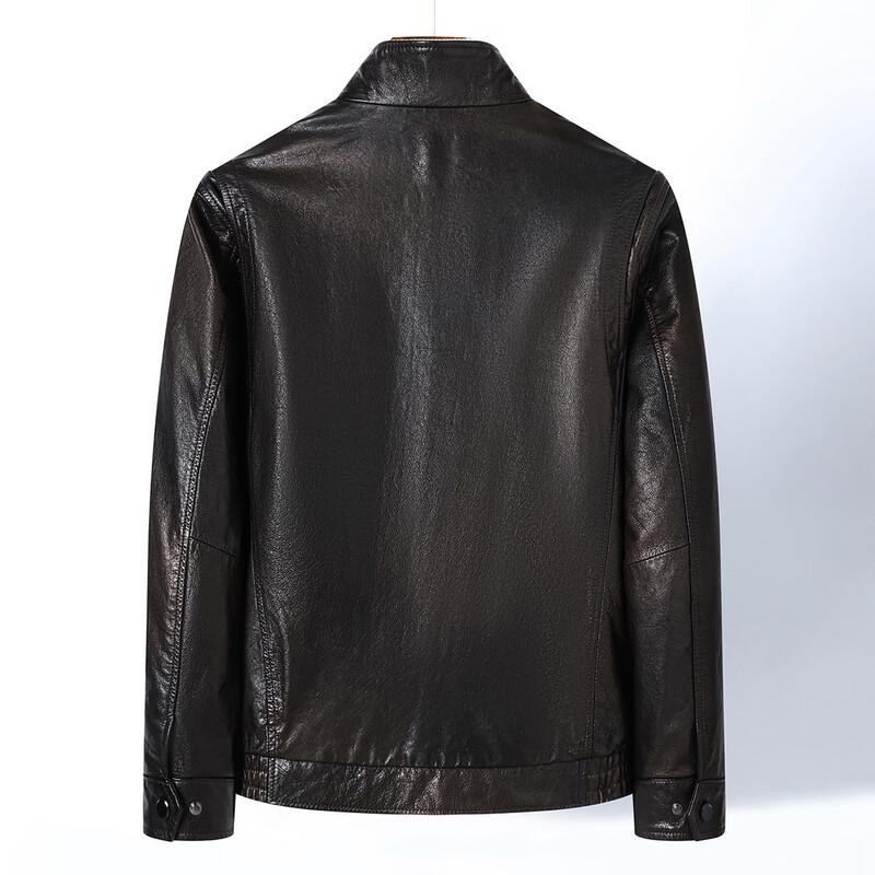 Futing Men's Retro Gilded Leather Jacket