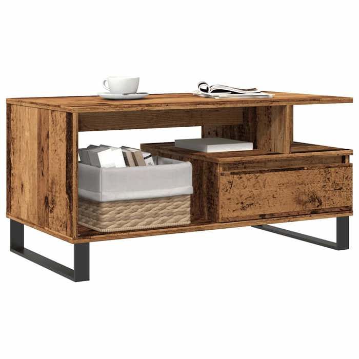 VidaXL Coffee Table Old Wood 90x49x45 Cm Engineered Wood 857454